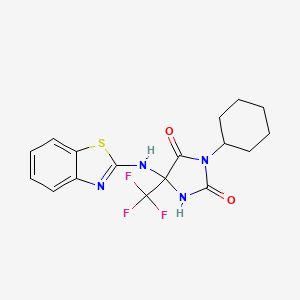 molecular formula C17H17F3N4O2S B4148396 5-(1,3-benzothiazol-2-ylamino)-3-cyclohexyl-5-(trifluoromethyl)-2,4-imidazolidinedione 