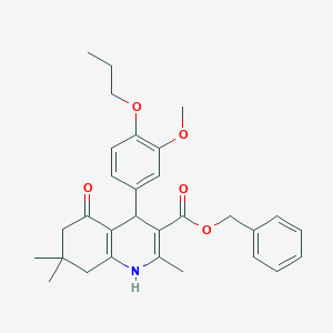 molecular formula C30H35NO5 B414840 Benzyl 4-(3-methoxy-4-propoxyphenyl)-2,7,7-trimethyl-5-oxo-1,4,5,6,7,8-hexahydro-3-quinolinecarboxylate 