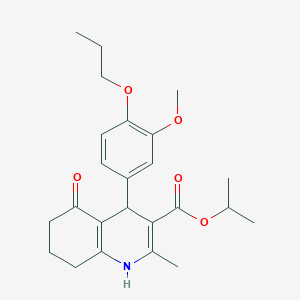 Propan-2-yl 4-(3-methoxy-4-propoxyphenyl)-2-methyl-5-oxo-1,4,5,6,7,8-hexahydroquinoline-3-carboxylate