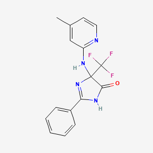 molecular formula C16H13F3N4O B4148420 5-[(4-methyl-2-pyridinyl)amino]-2-phenyl-5-(trifluoromethyl)-3,5-dihydro-4H-imidazol-4-one 