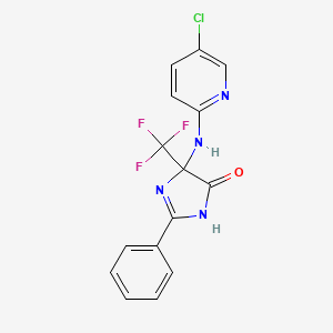 molecular formula C15H10ClF3N4O B4148446 5-[(5-chloropyridin-2-yl)amino]-2-phenyl-5-(trifluoromethyl)-1,5-dihydro-4H-imidazol-4-one 