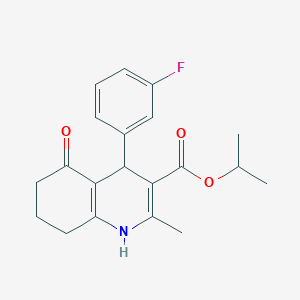 molecular formula C20H22FNO3 B414846 Isopropyl 4-(3-fluorophenyl)-2-methyl-5-oxo-1,4,5,6,7,8-hexahydro-3-quinolinecarboxylate 