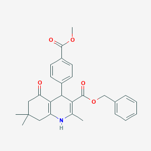 Benzyl 4-[4-(methoxycarbonyl)phenyl]-2,7,7-trimethyl-5-oxo-1,4,5,6,7,8-hexahydro-3-quinolinecarboxylate
