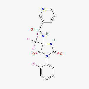 N-[1-(2-fluorophenyl)-2,5-dioxo-4-(trifluoromethyl)imidazolidin-4-yl]pyridine-3-carboxamide