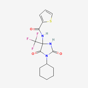 molecular formula C15H16F3N3O3S B4148483 N-[1-cyclohexyl-2,5-dioxo-4-(trifluoromethyl)imidazolidin-4-yl]thiophene-2-carboxamide 