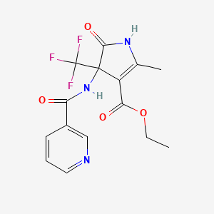 ethyl 2-methyl-5-oxo-4-[(pyridin-3-ylcarbonyl)amino]-4-(trifluoromethyl)-4,5-dihydro-1H-pyrrole-3-carboxylate