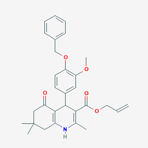 molecular formula C30H33NO5 B414851 Allyl 4-[4-(benzyloxy)-3-methoxyphenyl]-2,7,7-trimethyl-5-oxo-1,4,5,6,7,8-hexahydro-3-quinolinecarboxylate 