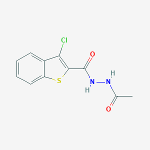 molecular formula C11H9ClN2O2S B414855 N'-acetyl-3-chloro-1-benzothiophene-2-carbohydrazide 