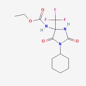 ethyl N-[1-cyclohexyl-2,5-dioxo-4-(trifluoromethyl)imidazolidin-4-yl]carbamate