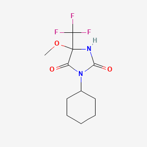 molecular formula C11H15F3N2O3 B4148562 3-Cyclohexyl-5-methoxy-5-(trifluoromethyl)imidazolidine-2,4-dione 