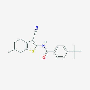 molecular formula C21H24N2OS B414857 4-tert-butyl-N-(3-cyano-6-methyl-4,5,6,7-tetrahydro-1-benzothiophen-2-yl)benzamide CAS No. 298230-86-1