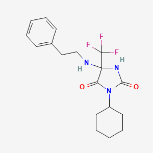 molecular formula C18H22F3N3O2 B4148573 3-Cyclohexyl-5-(2-phenylethylamino)-5-(trifluoromethyl)imidazolidine-2,4-dione 