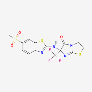 6-[(6-METHANESULFONYL-1,3-BENZOTHIAZOL-2-YL)AMINO]-6-(TRIFLUOROMETHYL)-2H,3H,5H,6H-IMIDAZO[2,1-B][1,3]THIAZOL-5-ONE