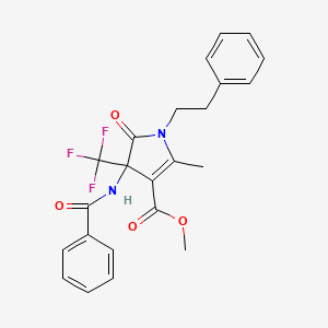 Methyl 4-benzamido-2-methyl-5-oxo-1-(2-phenylethyl)-4-(trifluoromethyl)-4,5-dihydro-1H-pyrrole-3-carboxylate