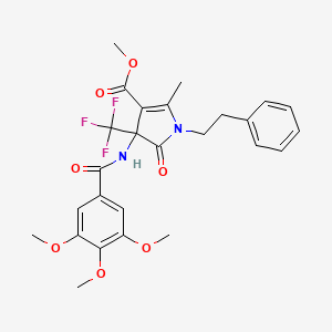 Methyl 2-methyl-5-oxo-1-(2-phenylethyl)-4-(trifluoromethyl)-4-(3,4,5-trimethoxybenzamido)-4,5-dihydro-1H-pyrrole-3-carboxylate