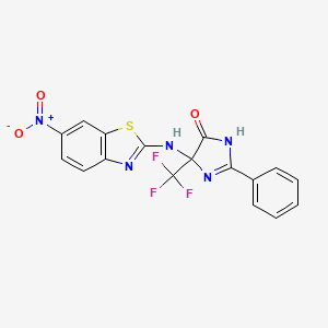 4-[(6-NITRO-1,3-BENZOTHIAZOL-2-YL)AMINO]-2-PHENYL-4-(TRIFLUOROMETHYL)-4,5-DIHYDRO-1H-IMIDAZOL-5-ONE