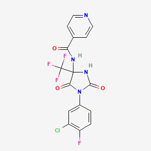 N-[1-(3-chloro-4-fluorophenyl)-2,5-dioxo-4-(trifluoromethyl)imidazolidin-4-yl]pyridine-4-carboxamide