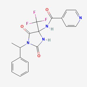 N-[2,5-dioxo-1-(1-phenylethyl)-4-(trifluoromethyl)imidazolidin-4-yl]pyridine-4-carboxamide