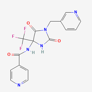 N-{2,5-DIOXO-1-[(PYRIDIN-3-YL)METHYL]-4-(TRIFLUOROMETHYL)IMIDAZOLIDIN-4-YL}PYRIDINE-4-CARBOXAMIDE