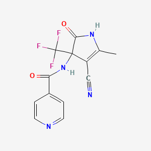 molecular formula C13H9F3N4O2 B4148612 N-[4-cyano-5-methyl-2-oxo-3-(trifluoromethyl)-2,3-dihydro-1H-pyrrol-3-yl]isonicotinamide 