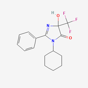 3-cyclohexyl-5-hydroxy-2-phenyl-5-(trifluoromethyl)-3,5-dihydro-4H-imidazol-4-one