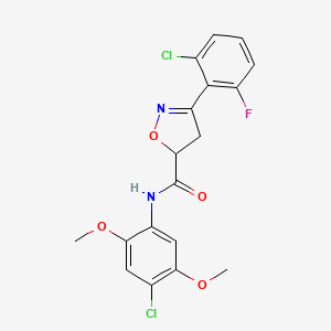 N-(4-chloro-2,5-dimethoxyphenyl)-3-(2-chloro-6-fluorophenyl)-4,5-dihydro-5-isoxazolecarboxamide