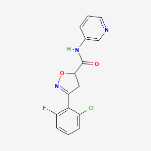 3-(2-chloro-6-fluorophenyl)-N-(pyridin-3-yl)-4,5-dihydro-1,2-oxazole-5-carboxamide