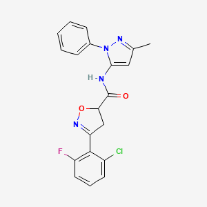 3-(2-chloro-6-fluorophenyl)-N-(3-methyl-1-phenyl-1H-pyrazol-5-yl)-4,5-dihydro-5-isoxazolecarboxamide