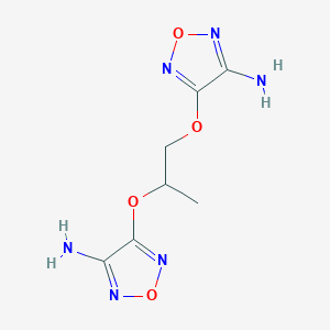 molecular formula C7H10N6O4 B414866 Propane, 1,2-bis(4-amino-3-furazanyloxy)- 
