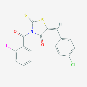 molecular formula C17H9ClINO2S2 B414867 5-(4-Chlorobenzylidene)-3-(2-iodobenzoyl)-2-thioxo-1,3-thiazolidin-4-one 