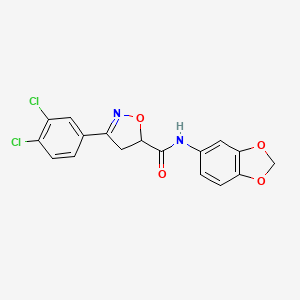 N~5~-(1,3-BENZODIOXOL-5-YL)-3-(3,4-DICHLOROPHENYL)-4,5-DIHYDRO-5-ISOXAZOLECARBOXAMIDE