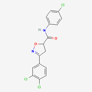 N-(4-chlorophenyl)-3-(3,4-dichlorophenyl)-4,5-dihydro-5-isoxazolecarboxamide