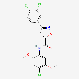 N~5~-(4-CHLORO-2,5-DIMETHOXYPHENYL)-3-(3,4-DICHLOROPHENYL)-4,5-DIHYDRO-5-ISOXAZOLECARBOXAMIDE