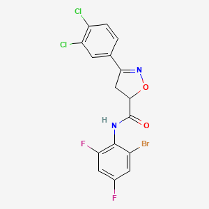 N-(2-bromo-4,6-difluorophenyl)-3-(3,4-dichlorophenyl)-4,5-dihydro-1,2-oxazole-5-carboxamide