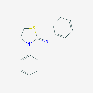 molecular formula C15H14N2S B414872 N-phenyl-N-(3-phenyl-1,3-thiazolidin-2-ylidene)amine 