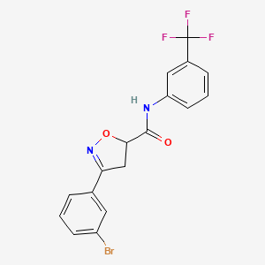 3-(3-bromophenyl)-N-[3-(trifluoromethyl)phenyl]-4,5-dihydro-1,2-oxazole-5-carboxamide