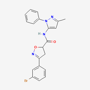 3-(3-bromophenyl)-N-(3-methyl-1-phenyl-1H-pyrazol-5-yl)-4,5-dihydro-1,2-oxazole-5-carboxamide