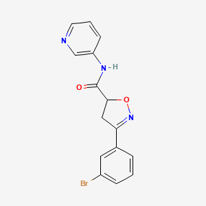 molecular formula C15H12BrN3O2 B4148738 3-(3-bromophenyl)-N-pyridin-3-yl-4,5-dihydro-1,2-oxazole-5-carboxamide 