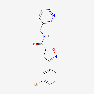 3-(3-bromophenyl)-N-(3-pyridinylmethyl)-4,5-dihydro-5-isoxazolecarboxamide