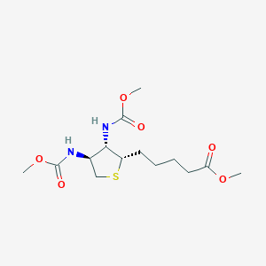 molecular formula C14H24N2O6S B414874 Methyl 5-{3,4-bis[(methoxycarbonyl)amino]tetrahydro-2-thienyl}pentanoate 