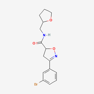 3-(3-bromophenyl)-N-(oxolan-2-ylmethyl)-4,5-dihydro-1,2-oxazole-5-carboxamide