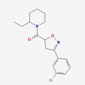 [3-(3-Bromophenyl)-4,5-dihydro-1,2-oxazol-5-yl](2-ethylpiperidin-1-yl)methanone