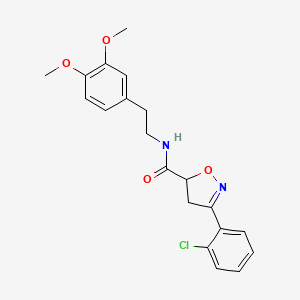 molecular formula C20H21ClN2O4 B4148785 3-(2-chlorophenyl)-N-[2-(3,4-dimethoxyphenyl)ethyl]-4,5-dihydro-5-isoxazolecarboxamide 