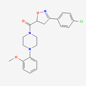 [3-(4-CHLOROPHENYL)-4,5-DIHYDRO-5-ISOXAZOLYL][4-(2-METHOXYPHENYL)PIPERAZINO]METHANONE