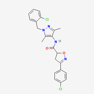 N-[1-(2-chlorobenzyl)-3,5-dimethyl-1H-pyrazol-4-yl]-3-(4-chlorophenyl)-4,5-dihydro-1,2-oxazole-5-carboxamide