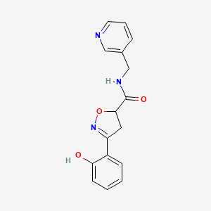 molecular formula C16H15N3O3 B4148826 3-(2-HYDROXYPHENYL)-N~5~-(3-PYRIDYLMETHYL)-4,5-DIHYDRO-5-ISOXAZOLECARBOXAMIDE 