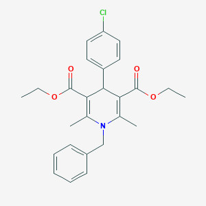 molecular formula C26H28ClNO4 B414883 Diethyl 1-benzyl-4-(4-chlorophenyl)-2,6-dimethyl-1,4-dihydro-3,5-pyridinedicarboxylate 