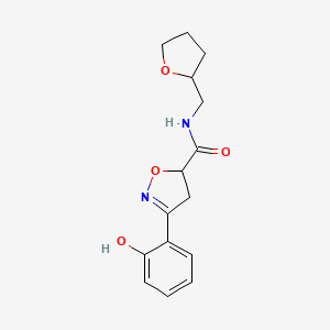 3-(2-hydroxyphenyl)-N-(oxolan-2-ylmethyl)-4,5-dihydro-1,2-oxazole-5-carboxamide