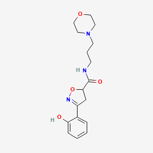 molecular formula C17H23N3O4 B4148838 3-(2-hydroxyphenyl)-N-(3-morpholin-4-ylpropyl)-4,5-dihydro-1,2-oxazole-5-carboxamide 