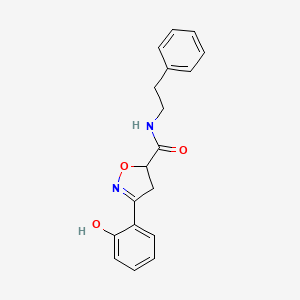 3-(2-HYDROXYPHENYL)-N~5~-PHENETHYL-4,5-DIHYDRO-5-ISOXAZOLECARBOXAMIDE